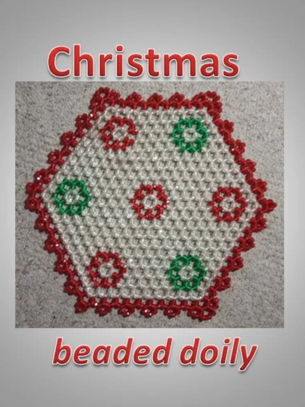 Large Christmas fully beaded doily